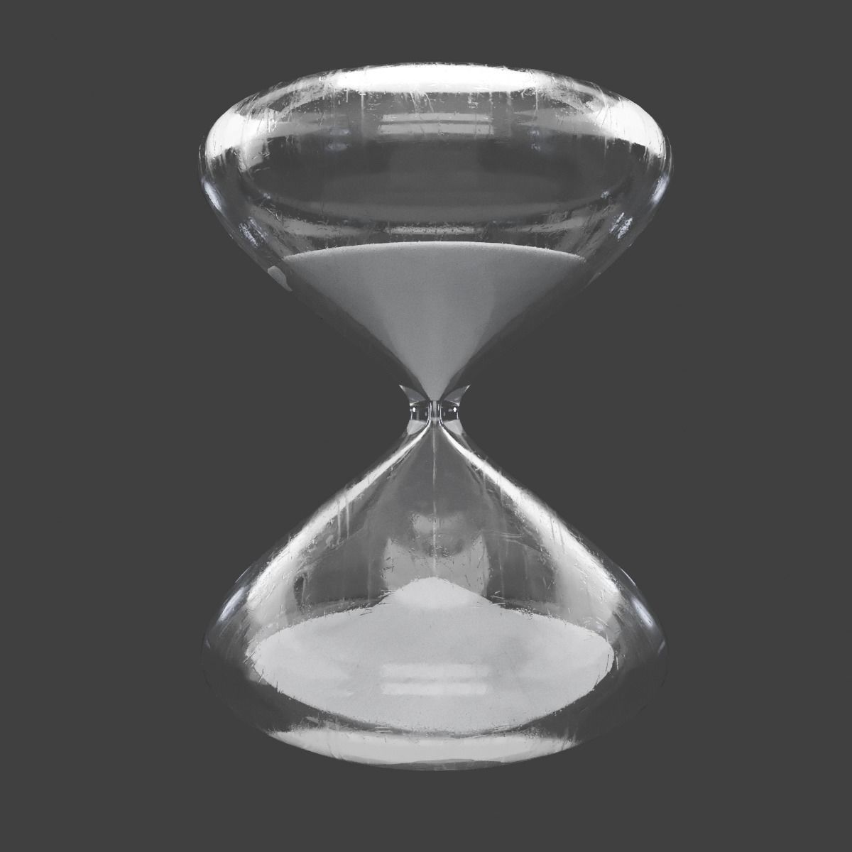 White Sand Hour Glass Low-poly 3D model_2