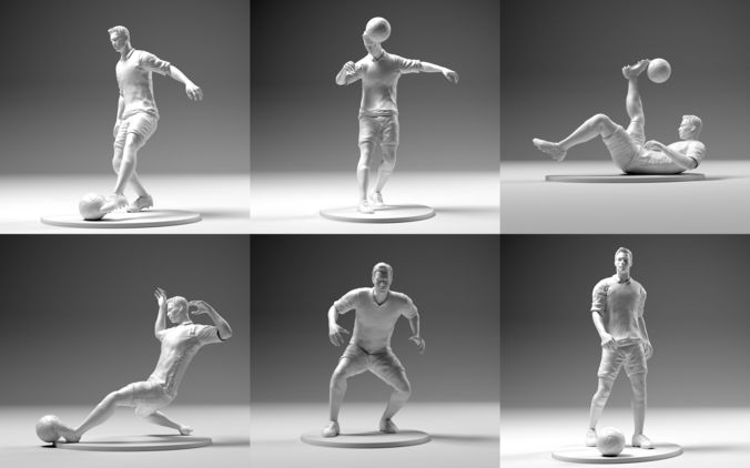Footballer 02 Mega Pack 6 in 1 3D print model