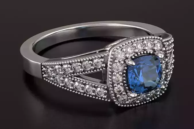 An engagement ring with stones is many sizes 