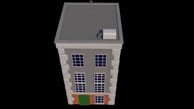 Buidling building Low-poly 3D model