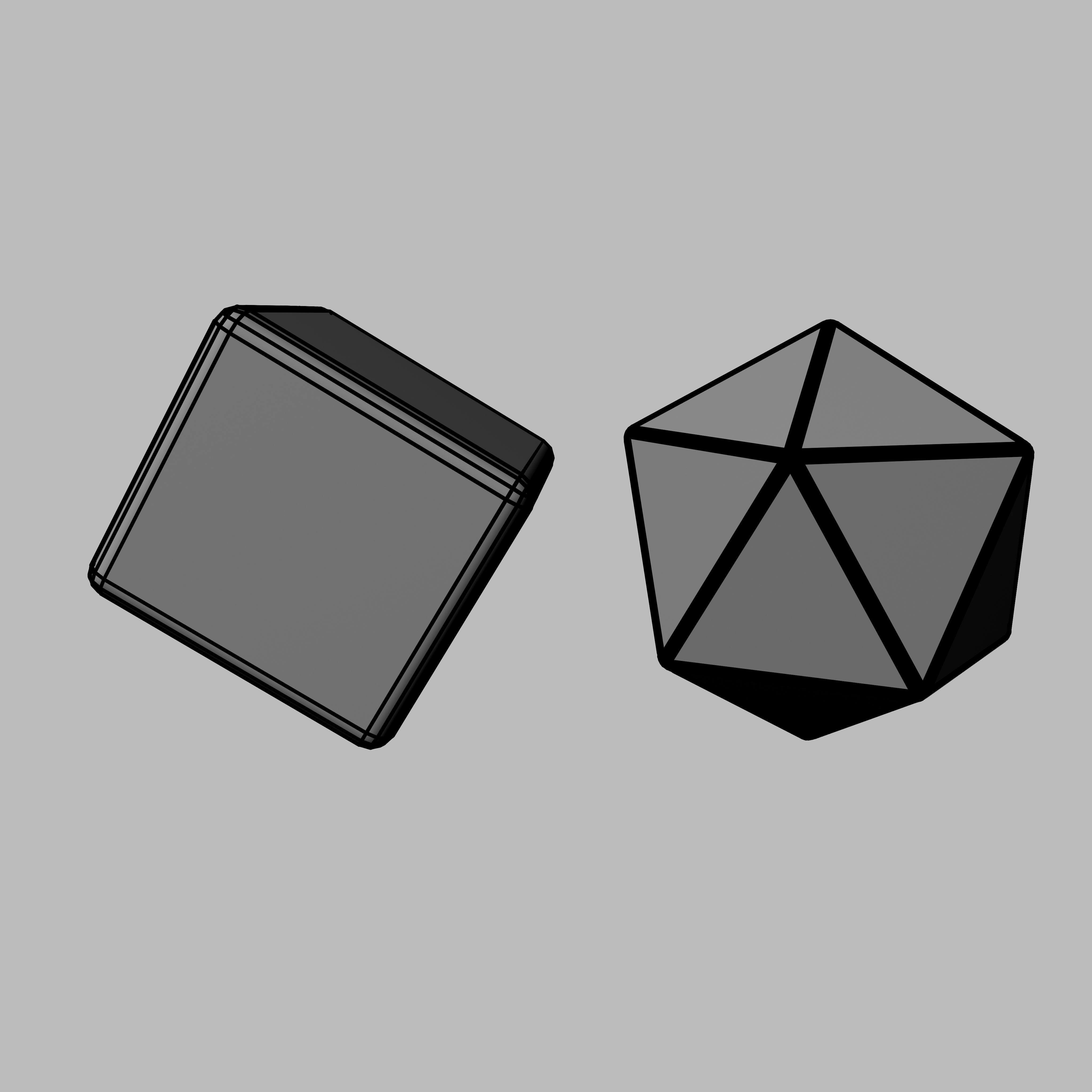 Dice - 6 Sided and 20 Sided Low-poly 3D model_8