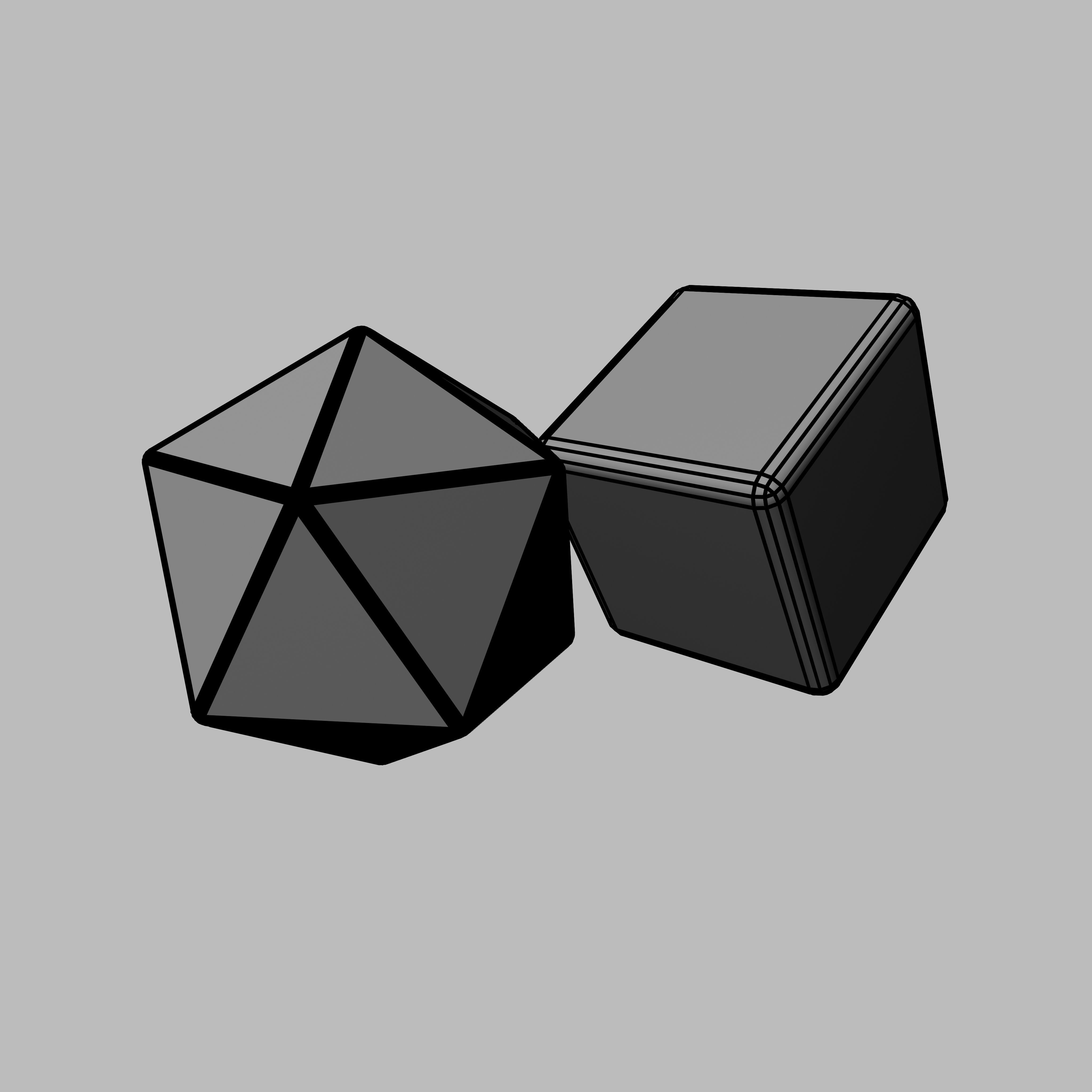 Dice - 6 Sided and 20 Sided Low-poly 3D model_9
