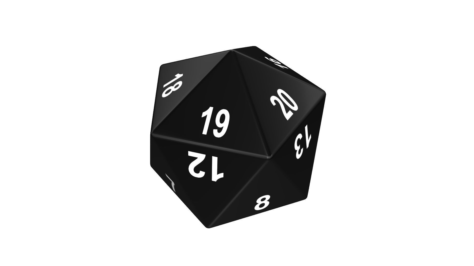 Dice - 6 Sided and 20 Sided Low-poly 3D model_5