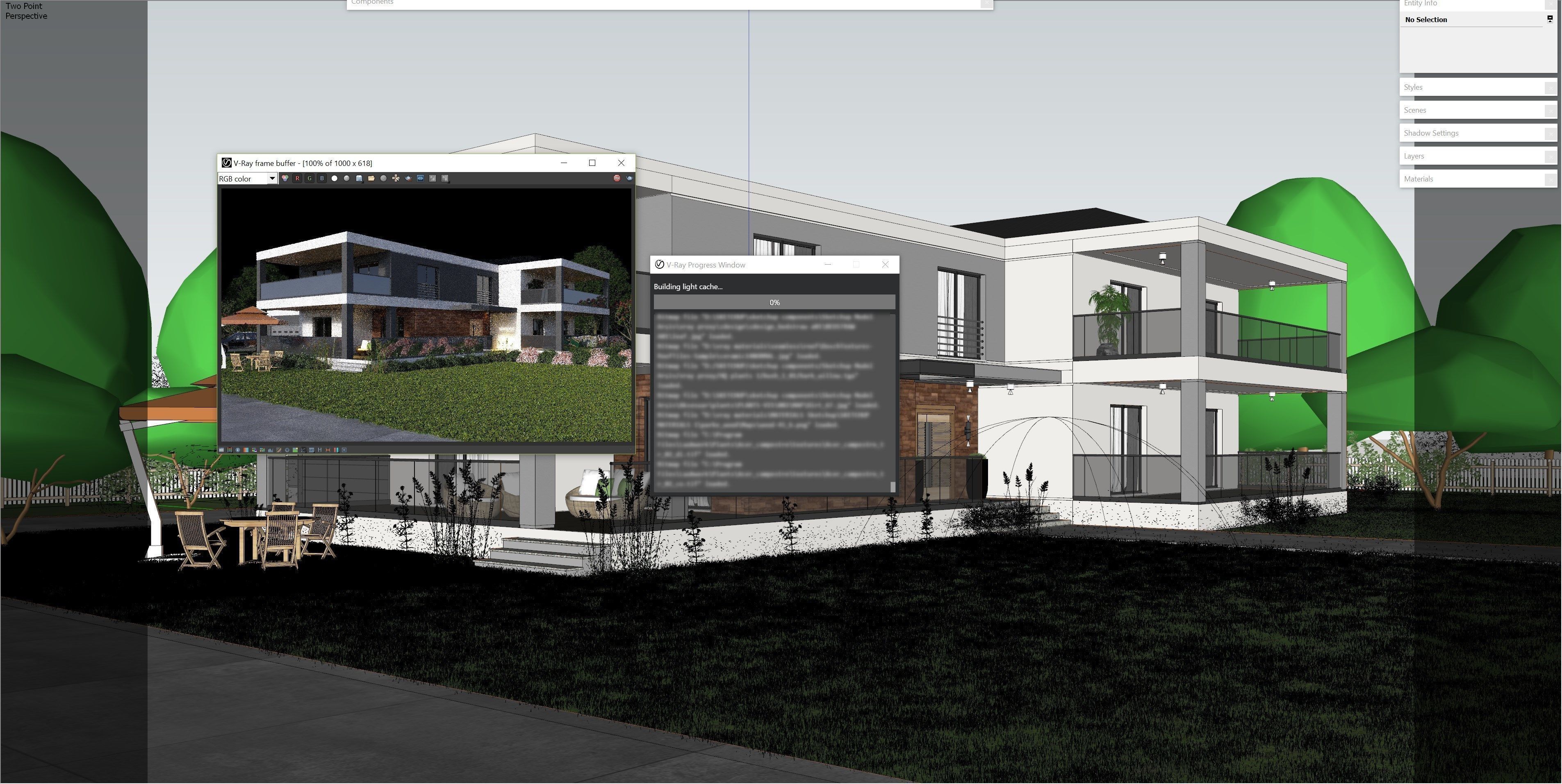 Villa Exterior Scene 3D model_2