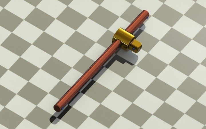 Sliding t bar handles Free 3D model_2