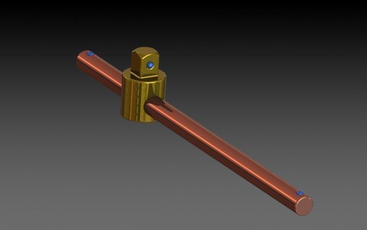 Sliding t bar handles Free 3D model_1