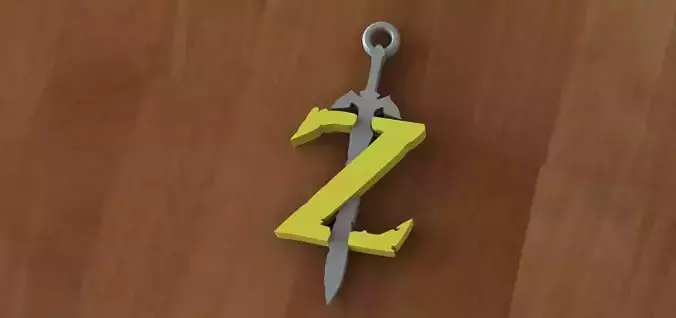 Zelda sword keychain 3D print model