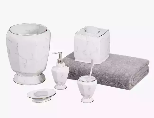 Elegance Faux Marble Bath Accessories