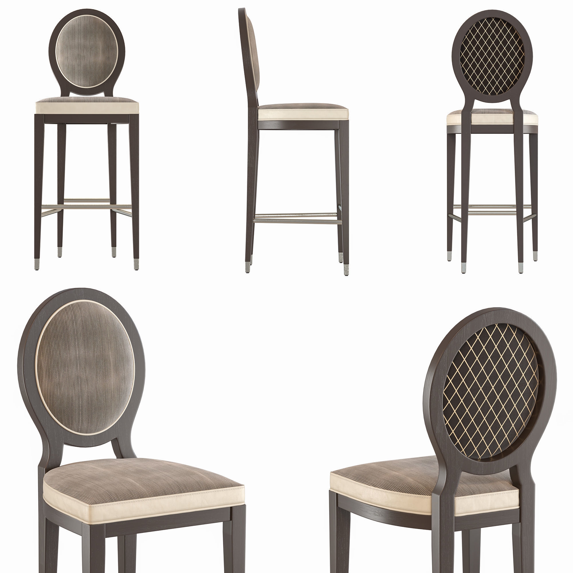 Roche Bobois GRAND HOTEL Bar stool 3D model_1