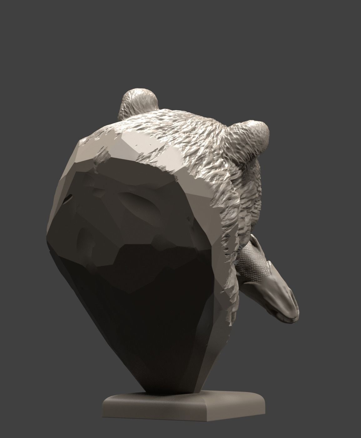 Bear and salmon 1 3D print model_10