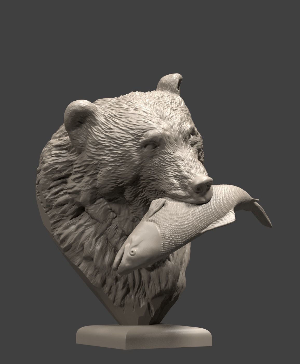 Bear and salmon 1 3D print model_11
