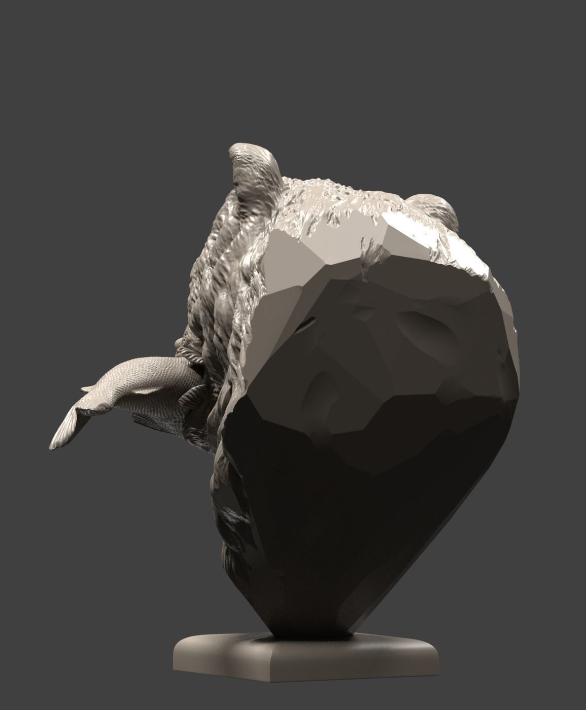 Bear and salmon 1 3D print model_5