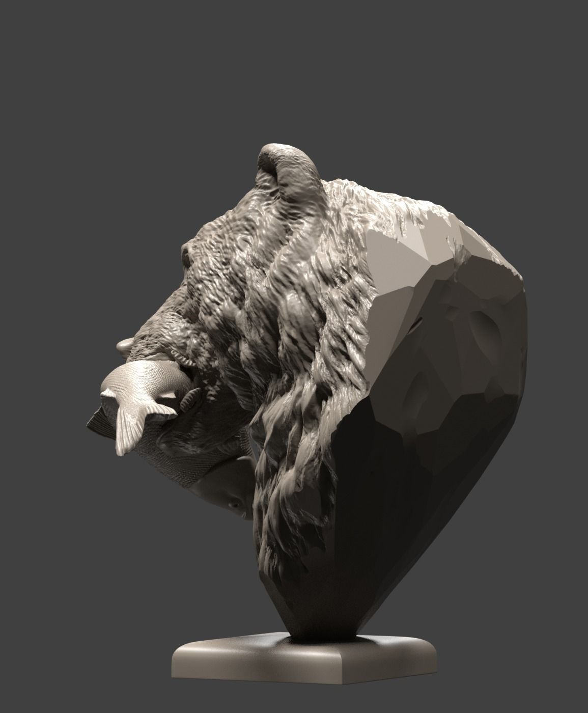 Bear and salmon 1 3D print model_7