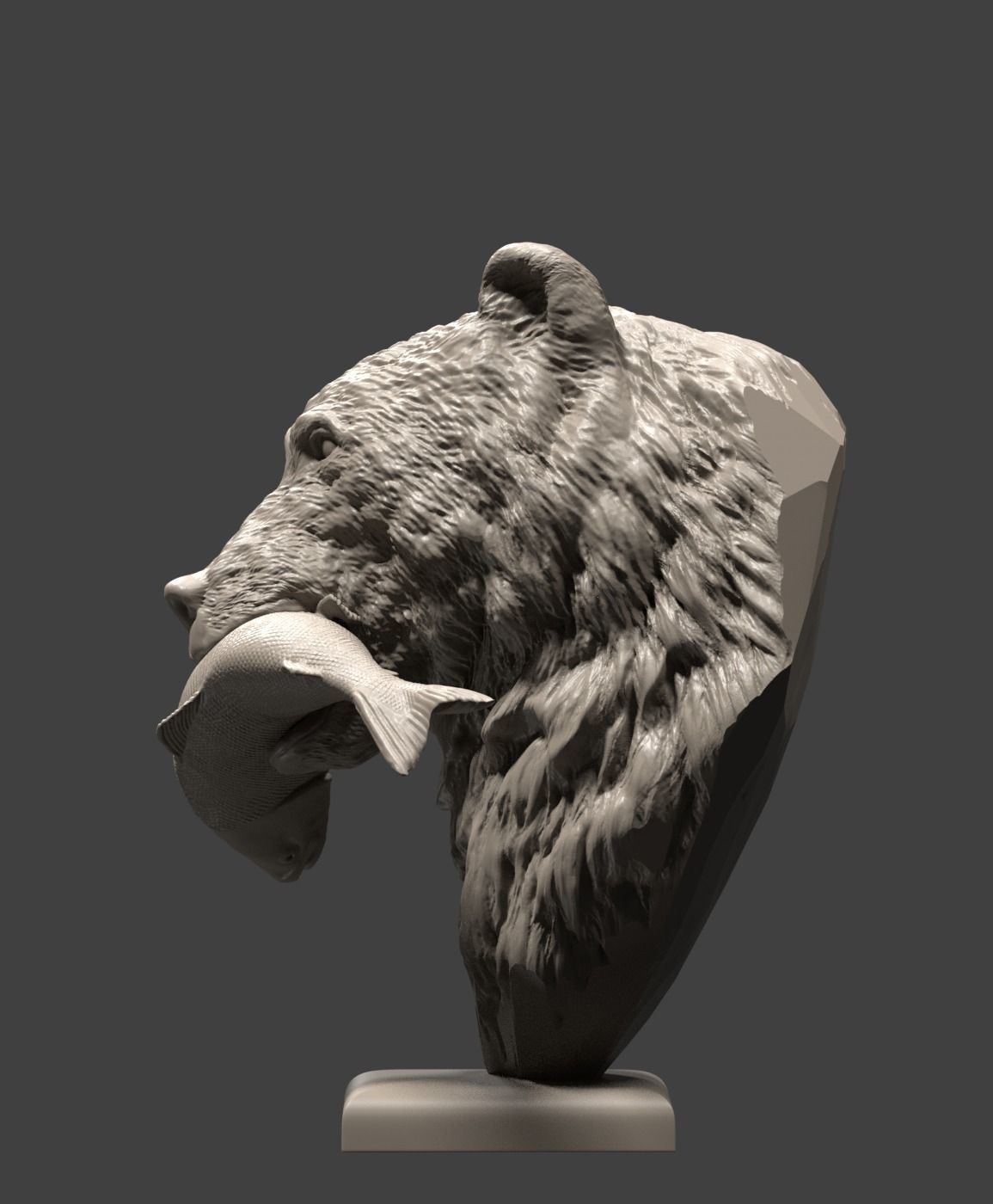 Bear and salmon 1 3D print model_6