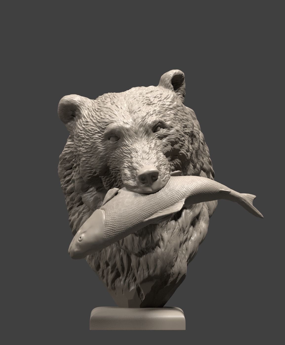 Bear and salmon 1 3D print model_4