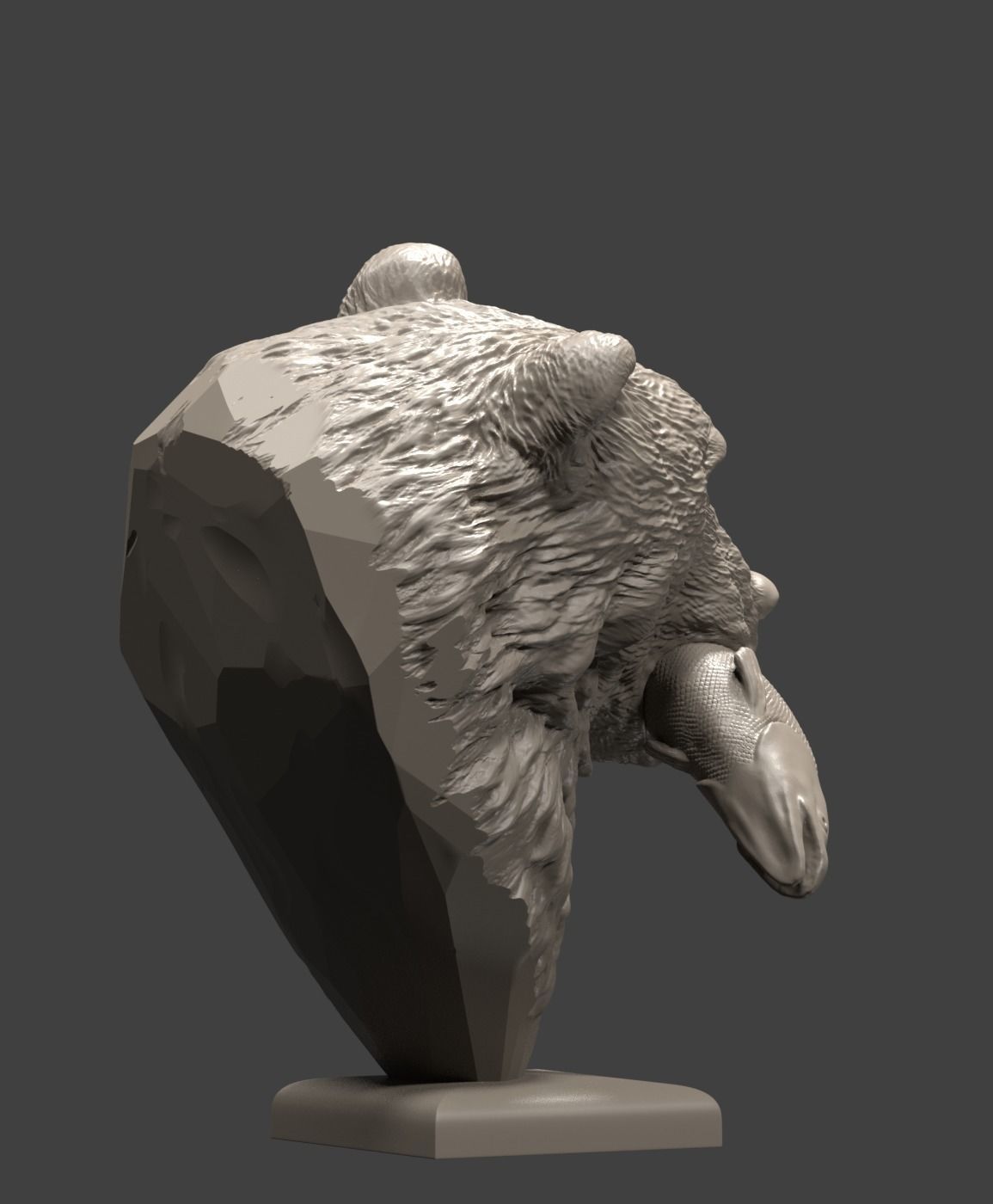 Bear and salmon 1 3D print model_9