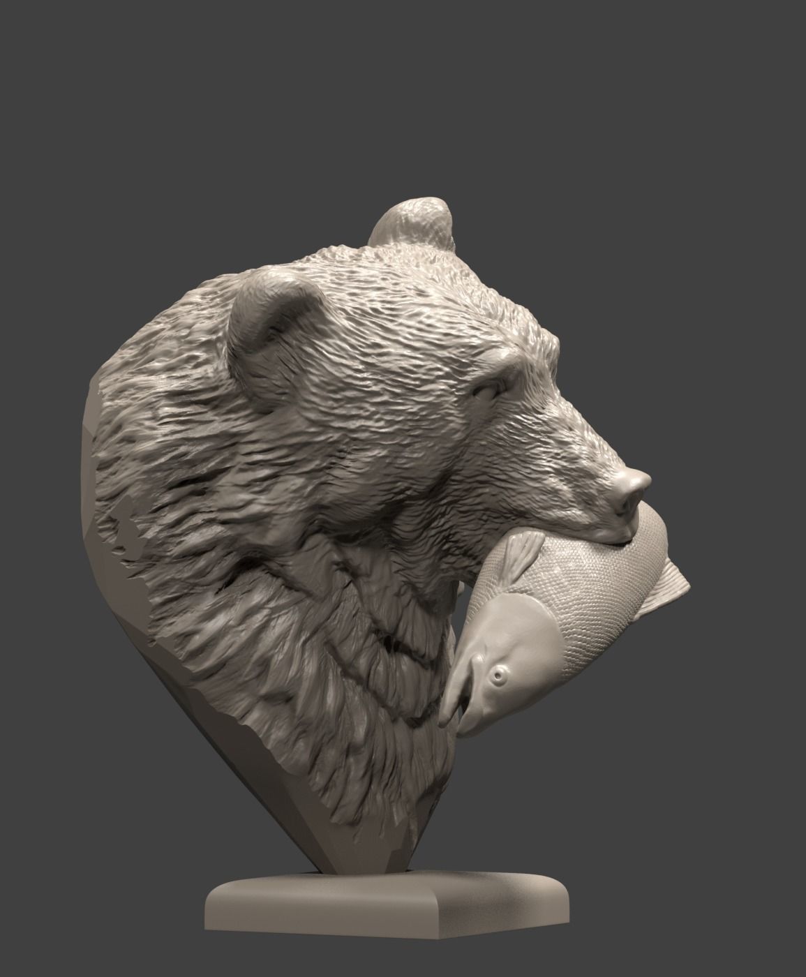 Bear and salmon 1 3D print model_1