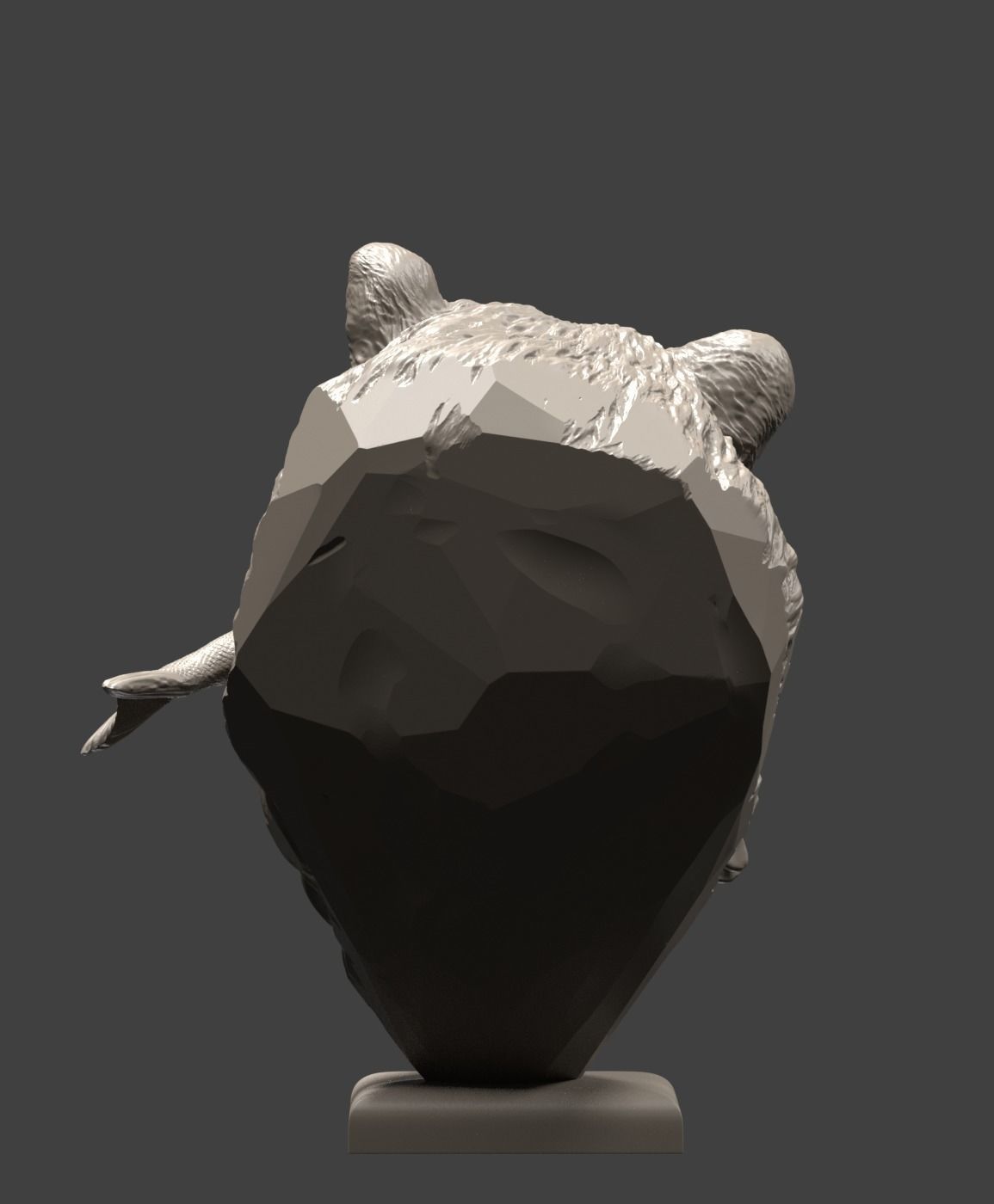 Bear and salmon 1 3D print model_8