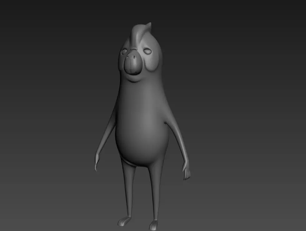 Orangutan cartoon character 3D model_0