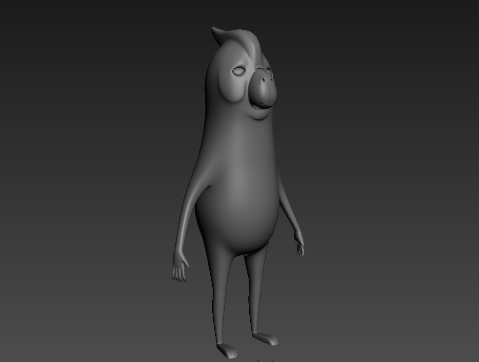 Orangutan cartoon character 3D model_2