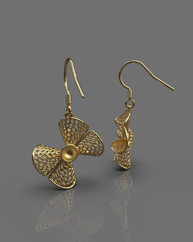 Stylized earrings 3D print model_2