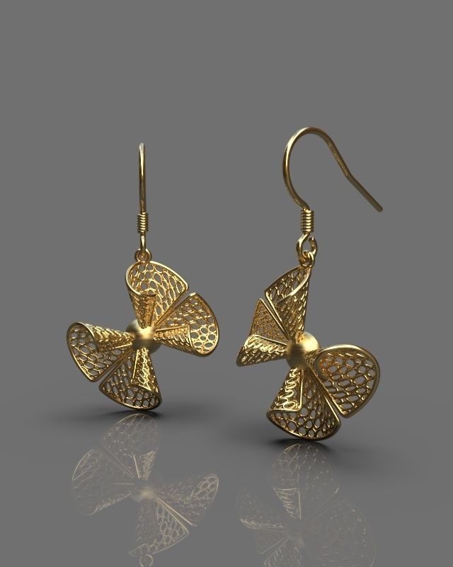 Stylized earrings 3D print model_1