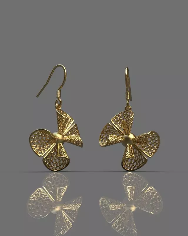 Stylized earrings 3D print model_0