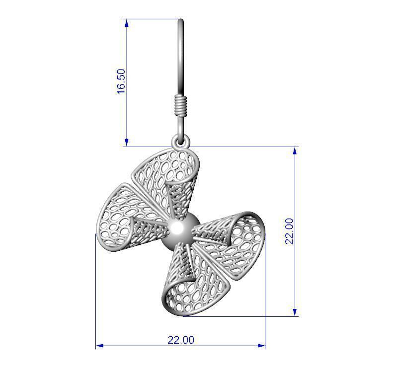 Stylized earrings 3D print model_9