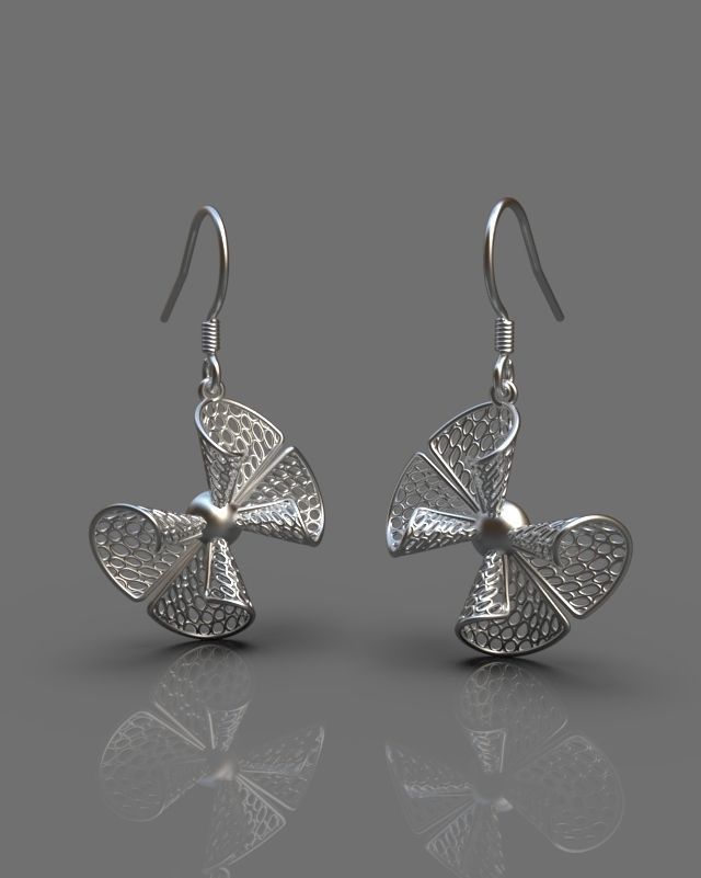 Stylized earrings 3D print model_4