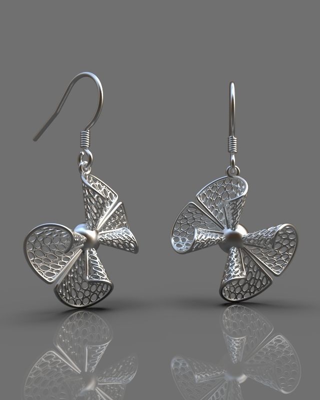 Stylized earrings 3D print model_8