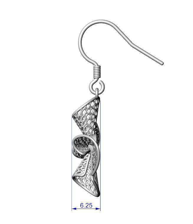 Stylized earrings 3D print model_10