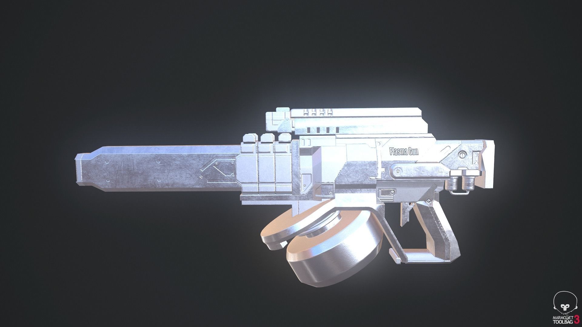 SCi-fi Plasma Fusion Gun  Free low-poly 3D model_9