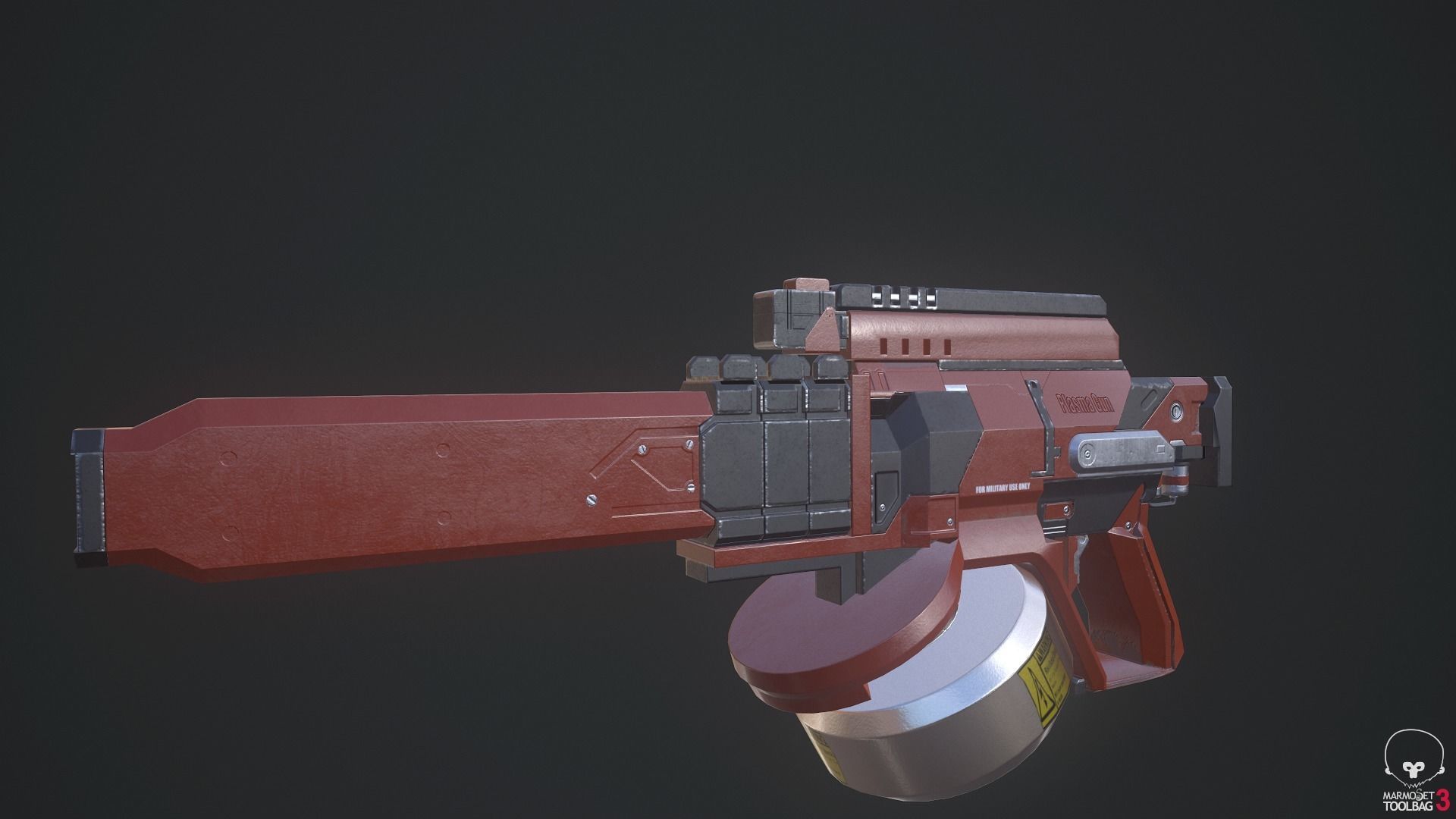 SCi-fi Plasma Fusion Gun  Free low-poly 3D model_6