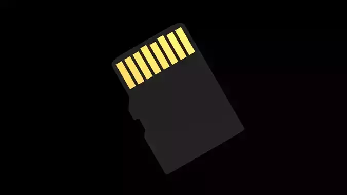 Micro SD Card Low-poly 3D model