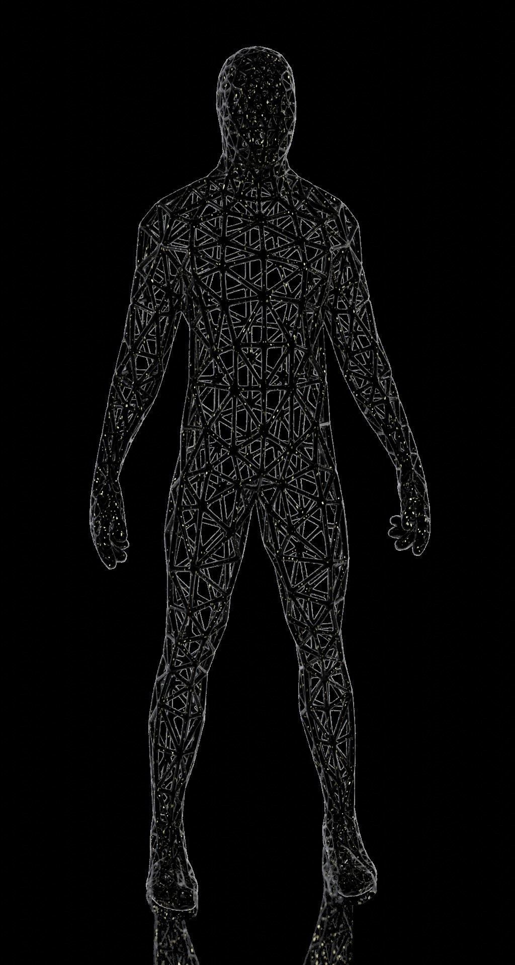 Triangulated man 3D print model_1