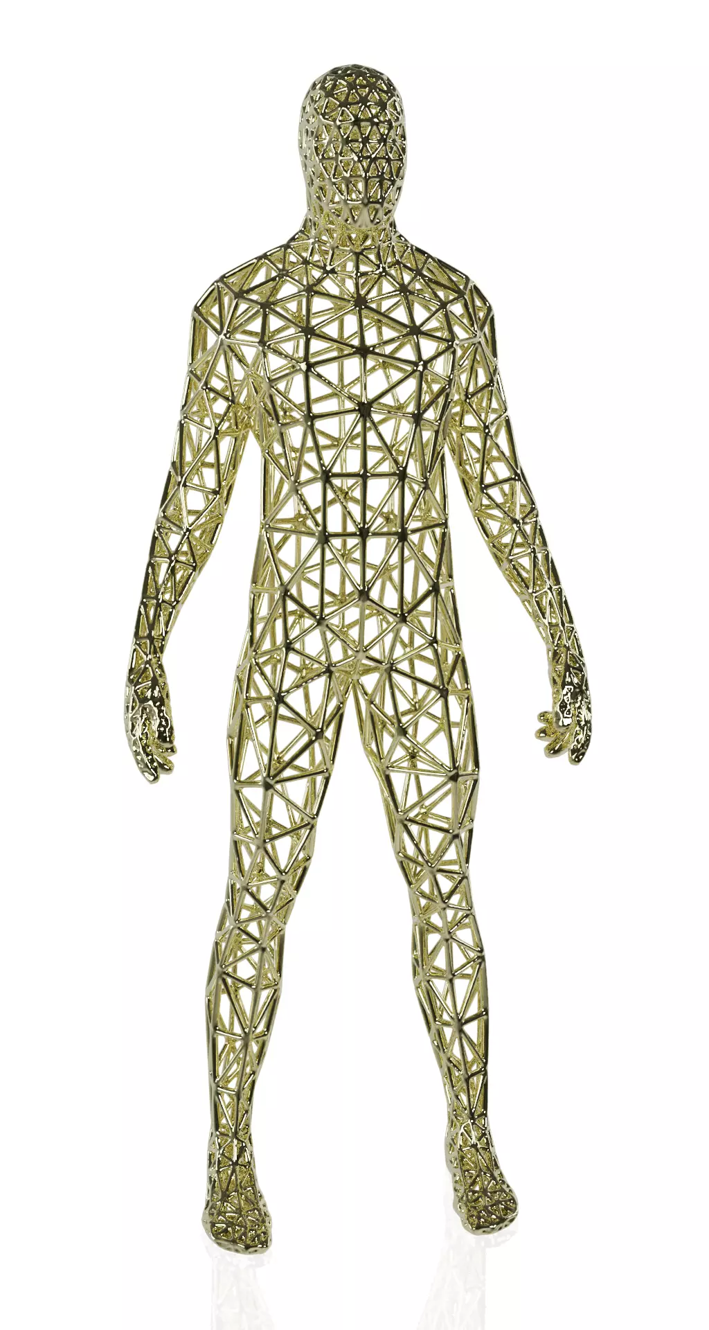 Triangulated man 3D print model_0