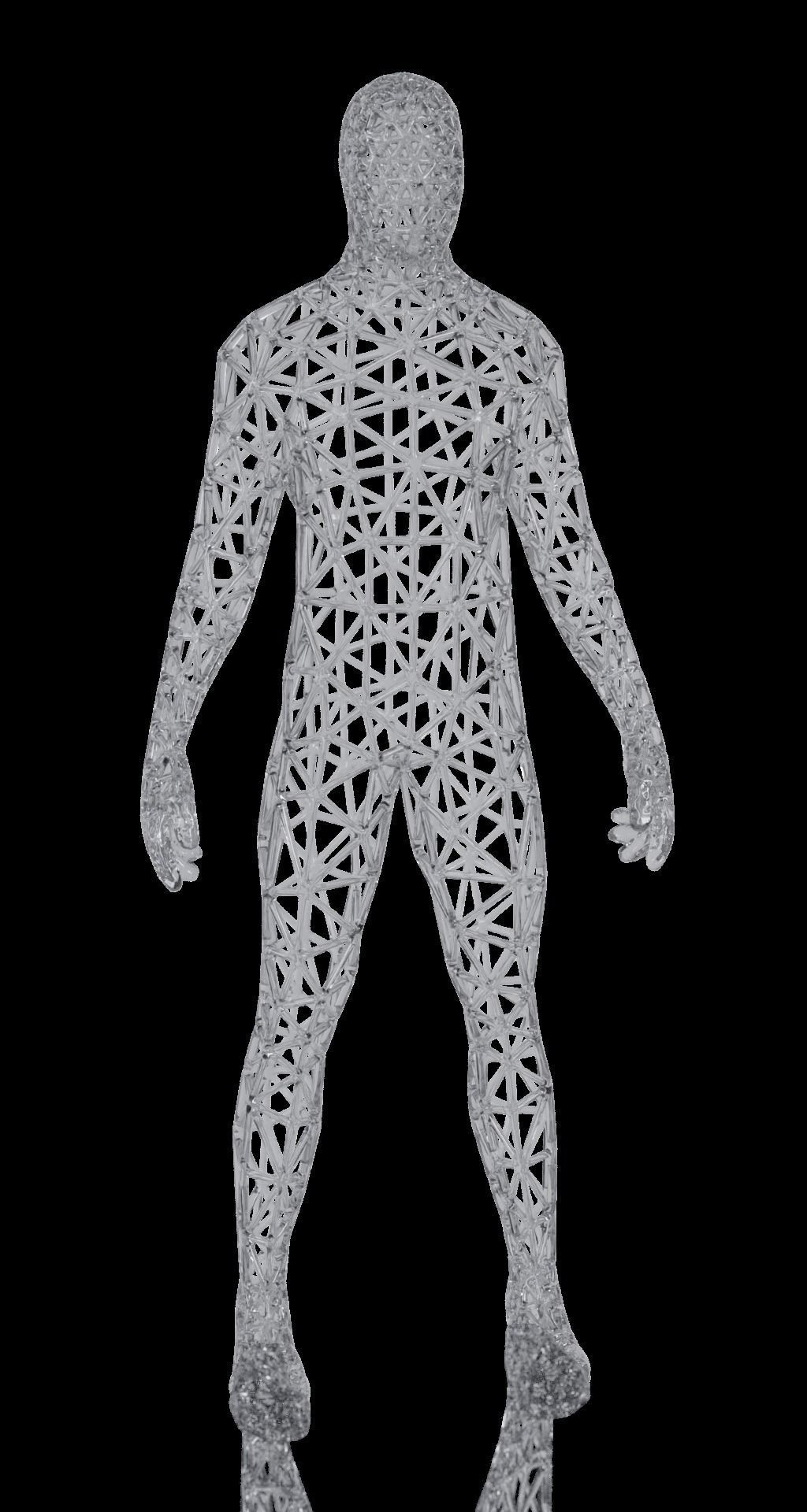 Triangulated man 3D print model_2