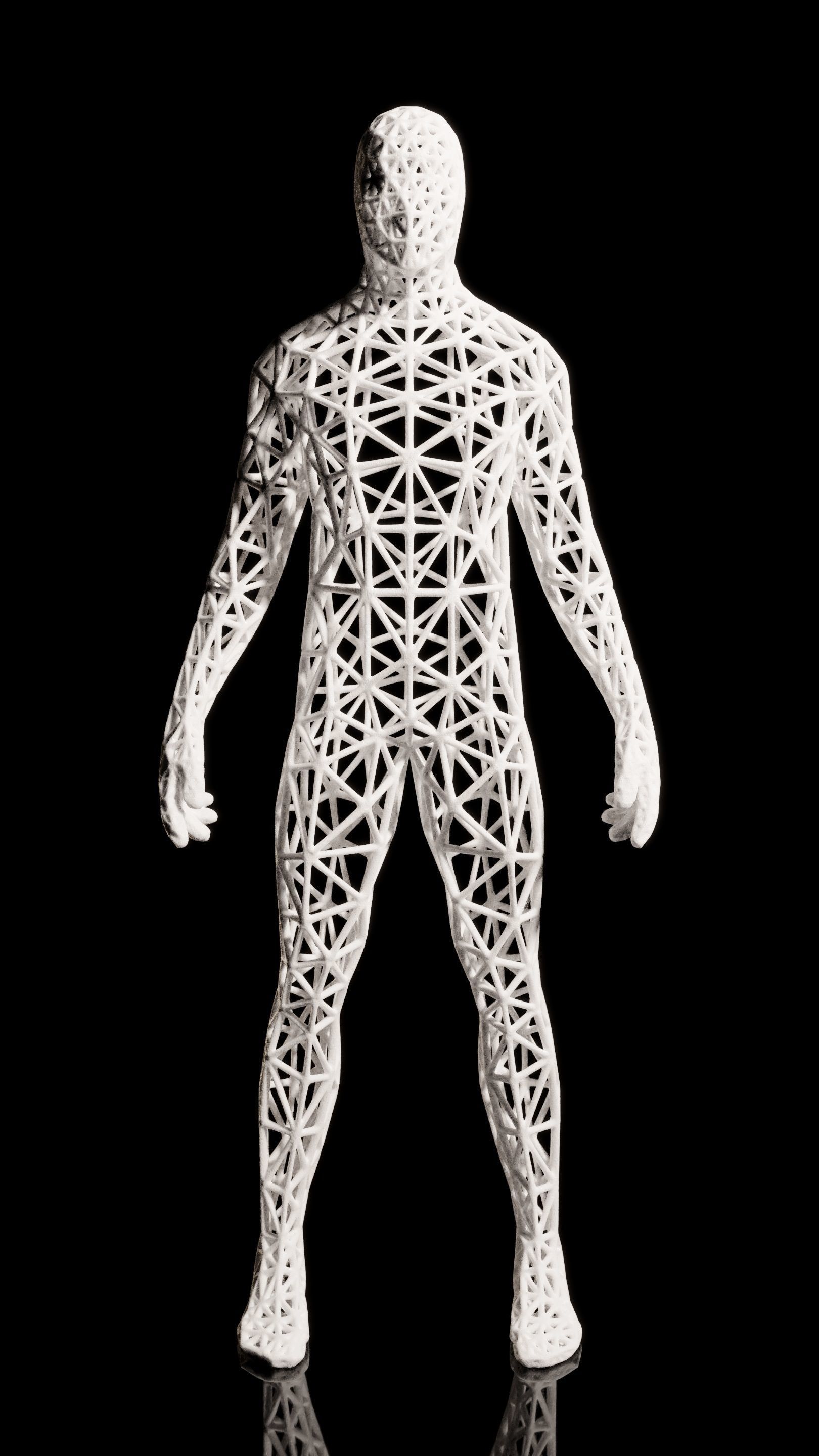 Triangulated man 3D print model_4