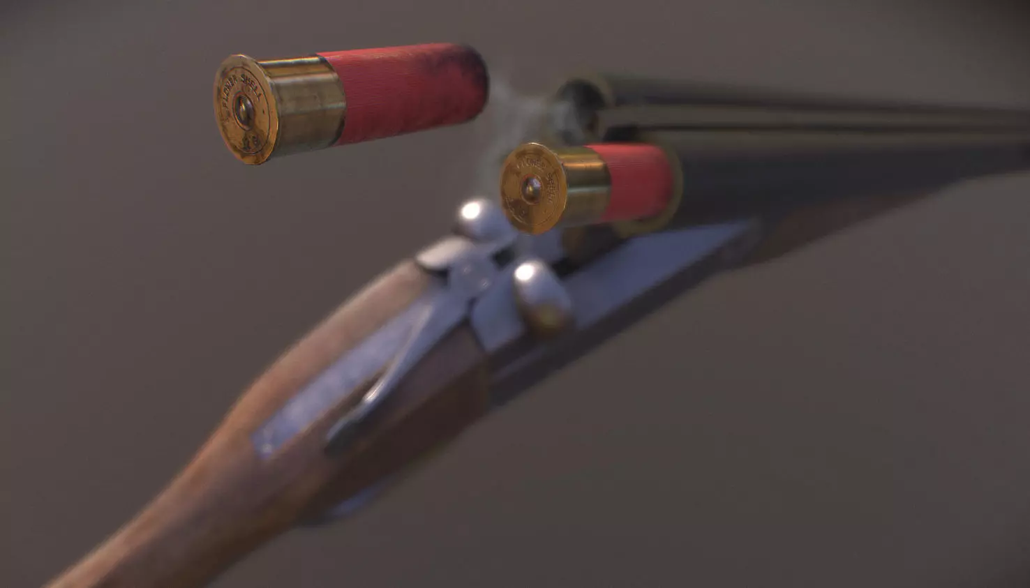 Remington Double Barrel Shotgun Low-poly 3D model_0