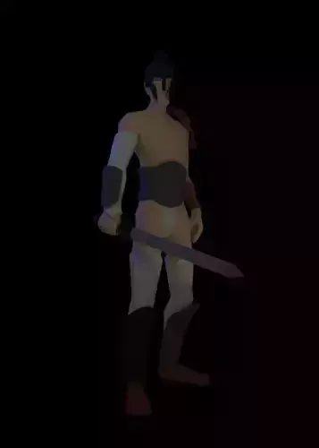 Low Poly Gladiator Rigged Low-poly 3D model