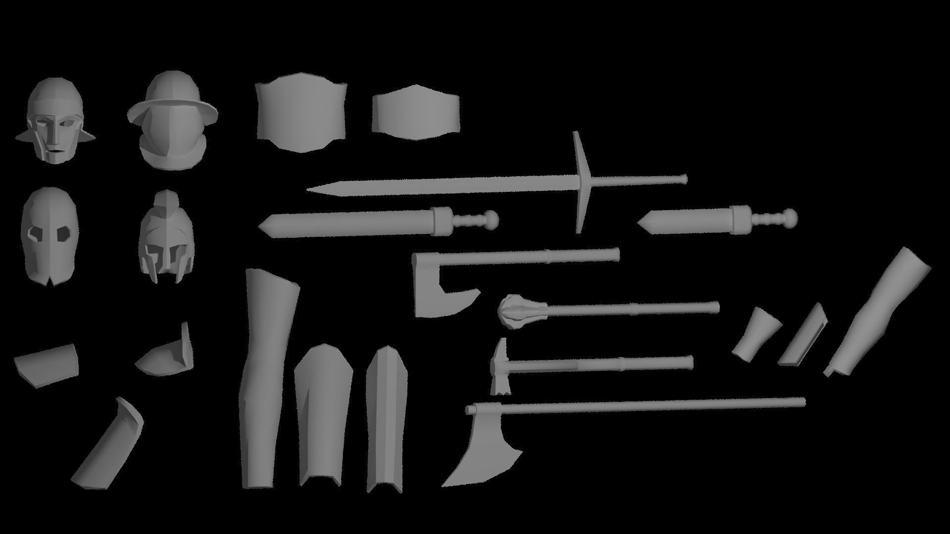 Low Poly Gladiator Rigged Low-poly 3D model_2