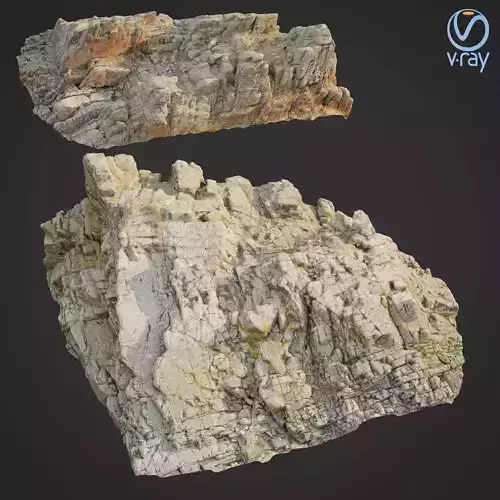 3d scanned rock cliff Q