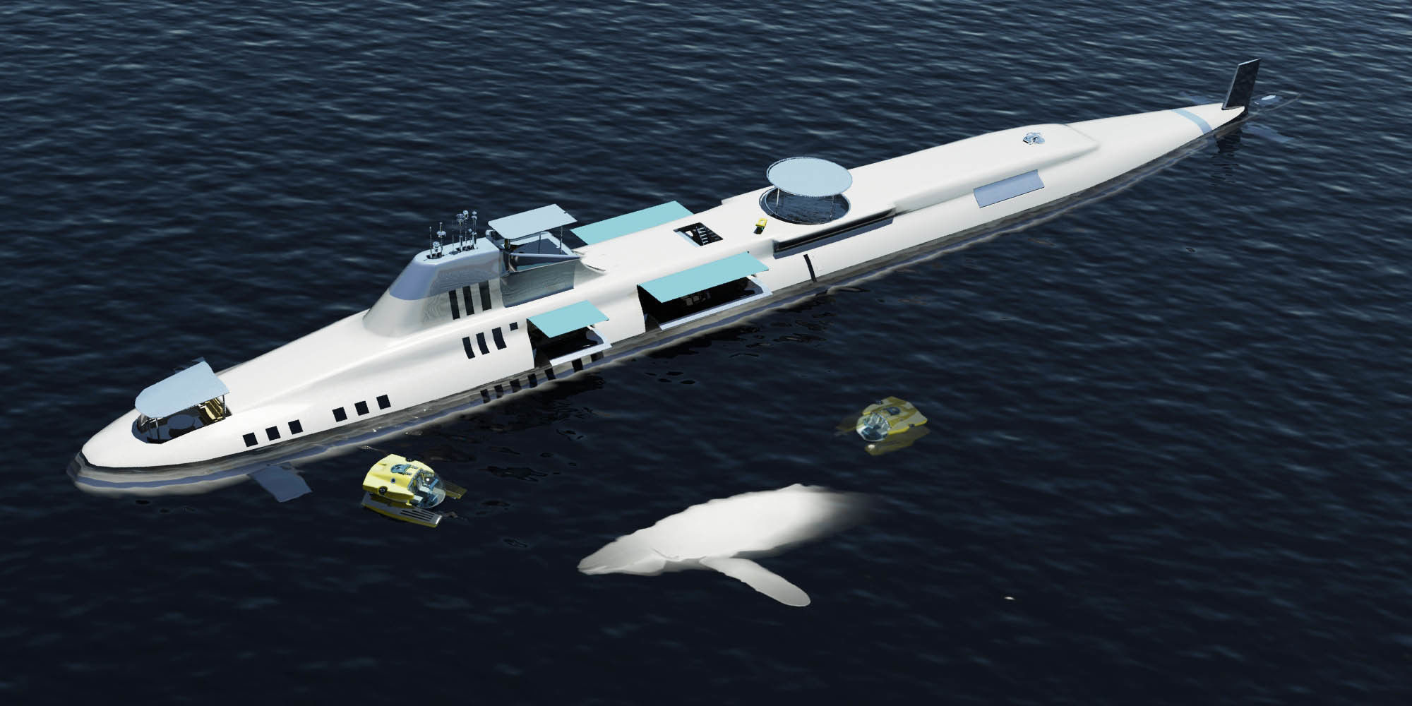 Migaloo submersible luxury yacht Low-poly 3D model_11