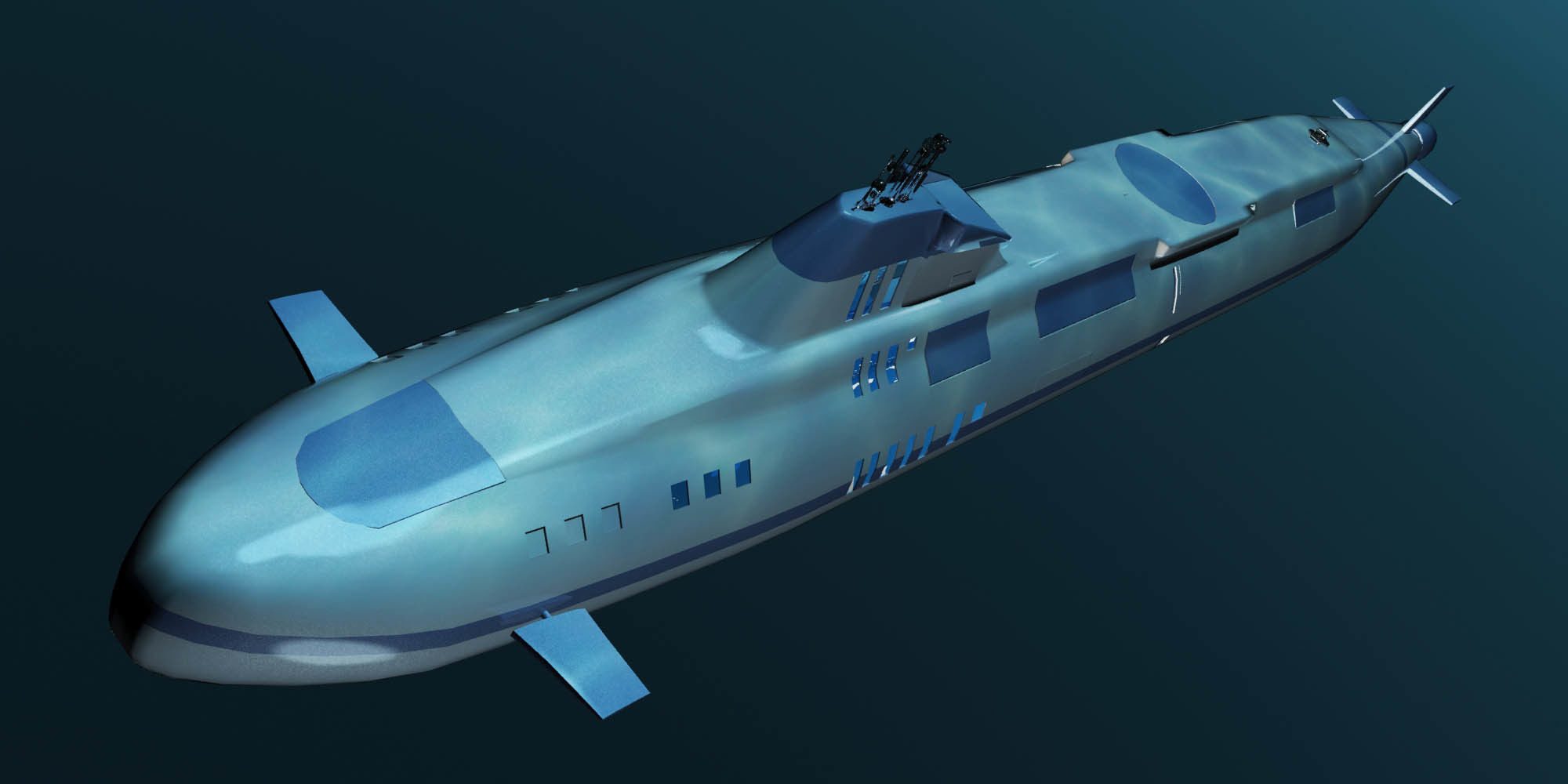 Migaloo submersible luxury yacht Low-poly 3D model_5