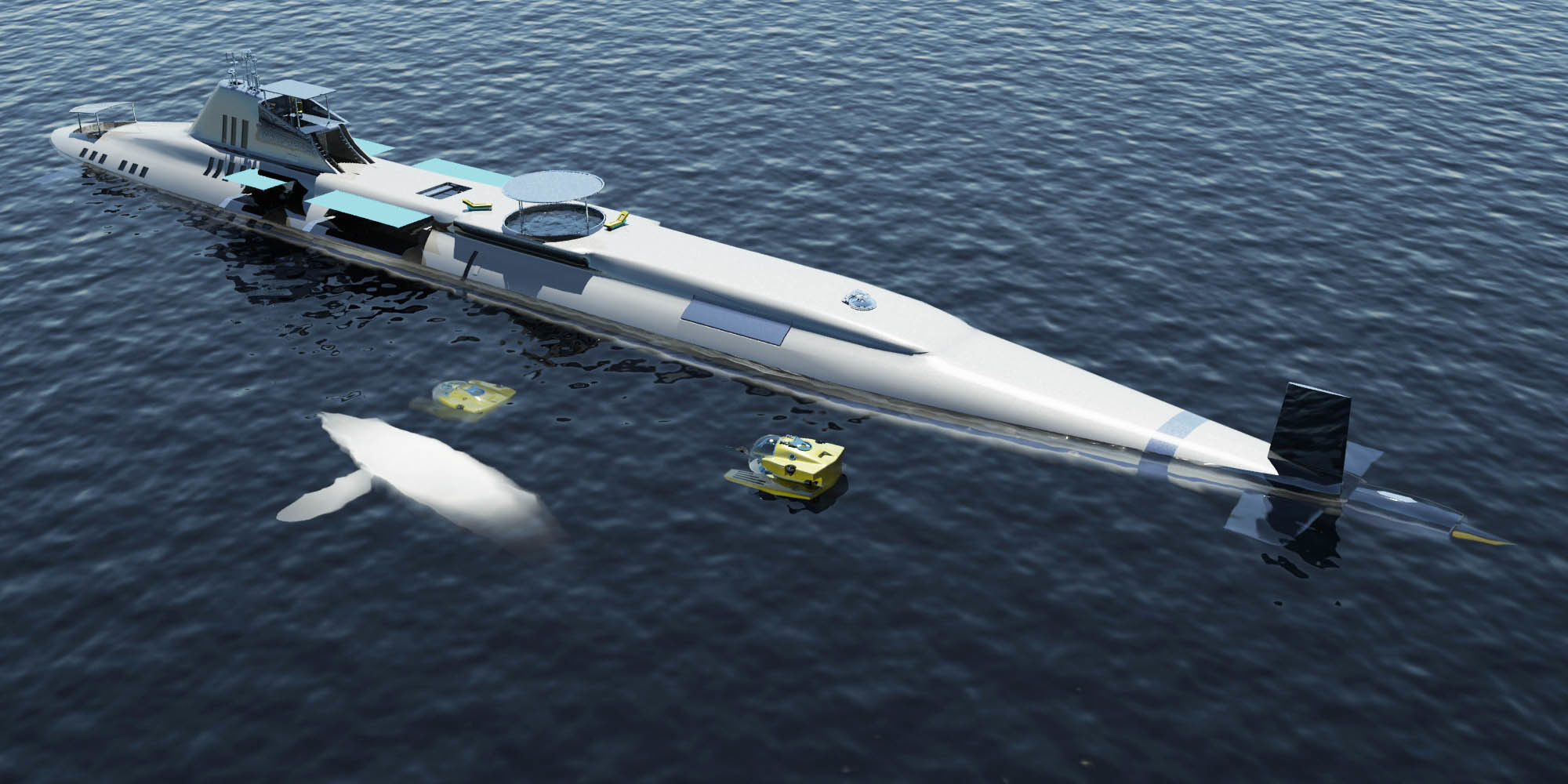 Migaloo submersible luxury yacht Low-poly 3D model_10