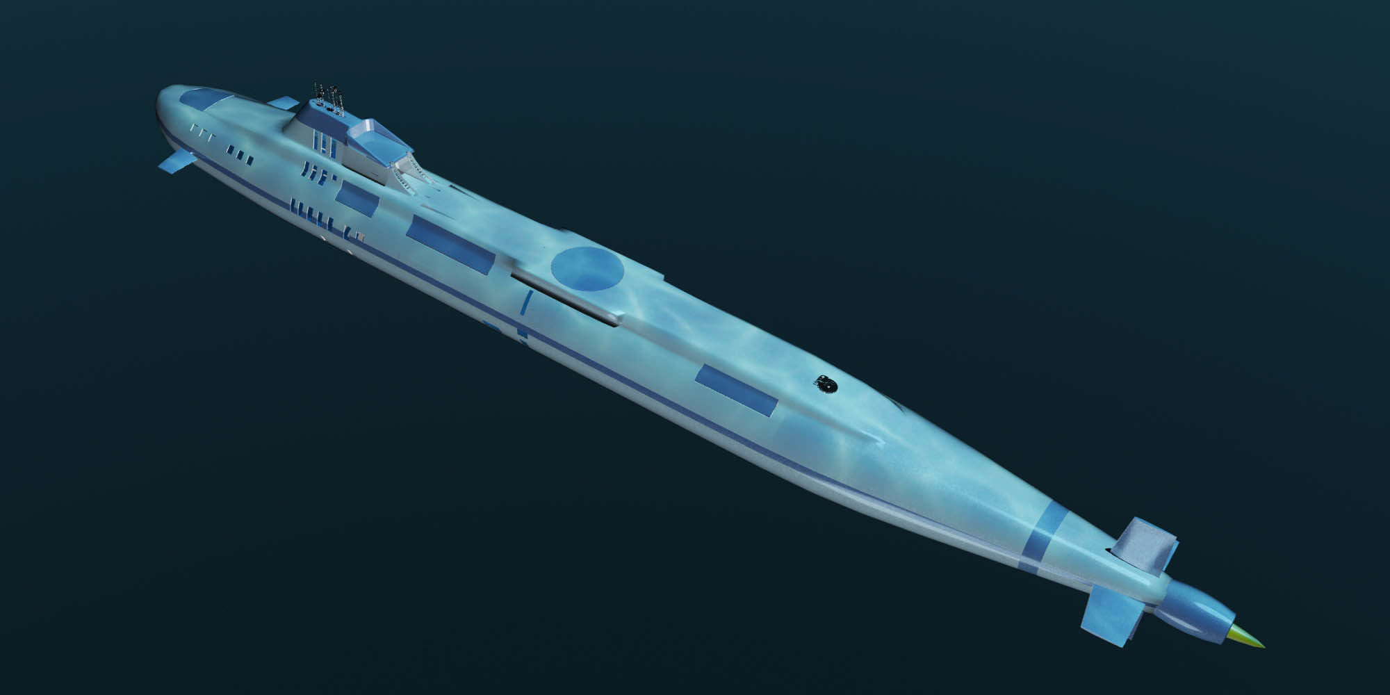 Migaloo submersible luxury yacht Low-poly 3D model_1