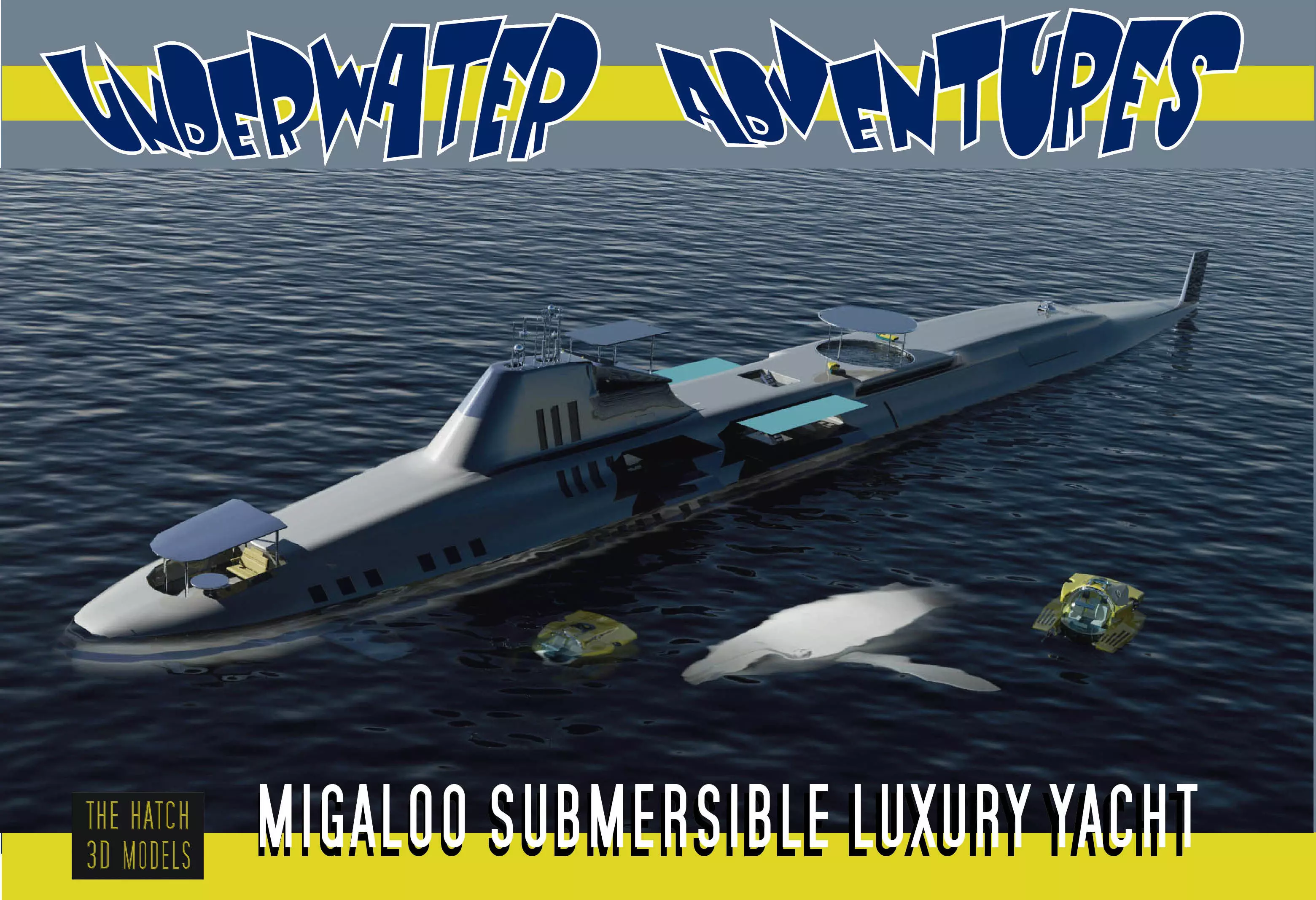 Migaloo submersible luxury yacht Low-poly 3D model_0
