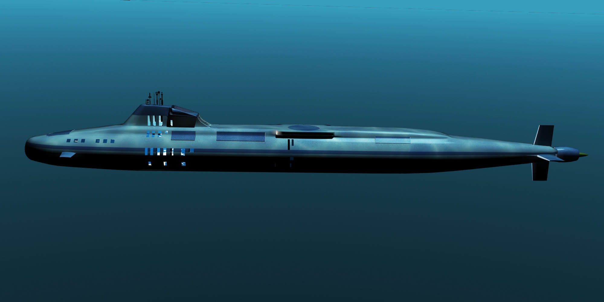 Migaloo submersible luxury yacht Low-poly 3D model_3