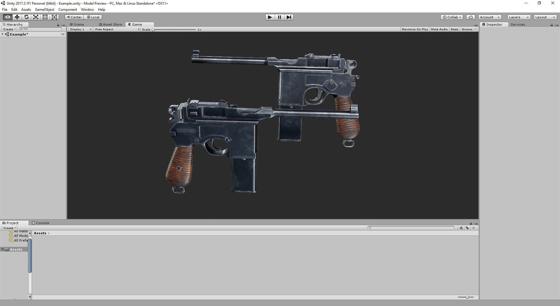 PBR Mauser M712 Schnellfeuer Machine Pistol Low-poly 3D model_10