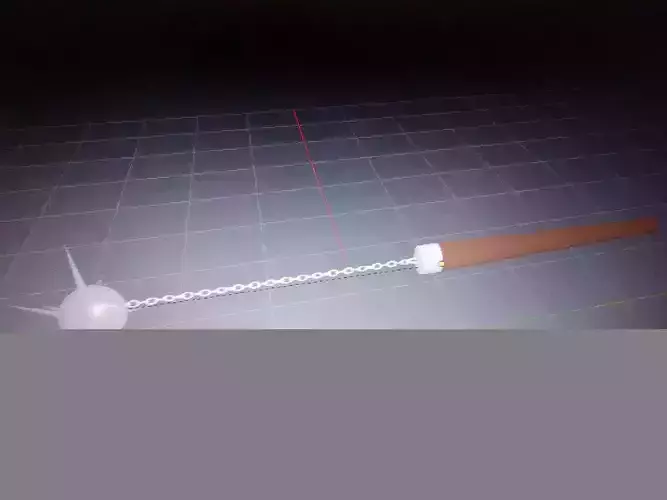 Flail sword with chain Low-poly 3D model